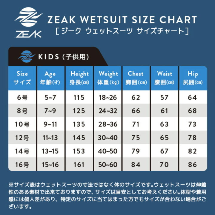 楽天市場】ZEAK(ジーク) ウェットスーツ 子供用 フルスーツ (3×2mm) サーフィン ウエットスーツ ZEAK WETSUITS :  ウェットスーツ本舗