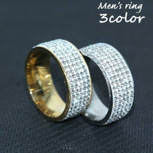 指輪 リング メンズ アクセサリー ラインストーン キラキラ おしゃれ 太め 幅広 存在感 普段使い おでかけ 男性用 プレゼント ギフト 贈り物 ゴ