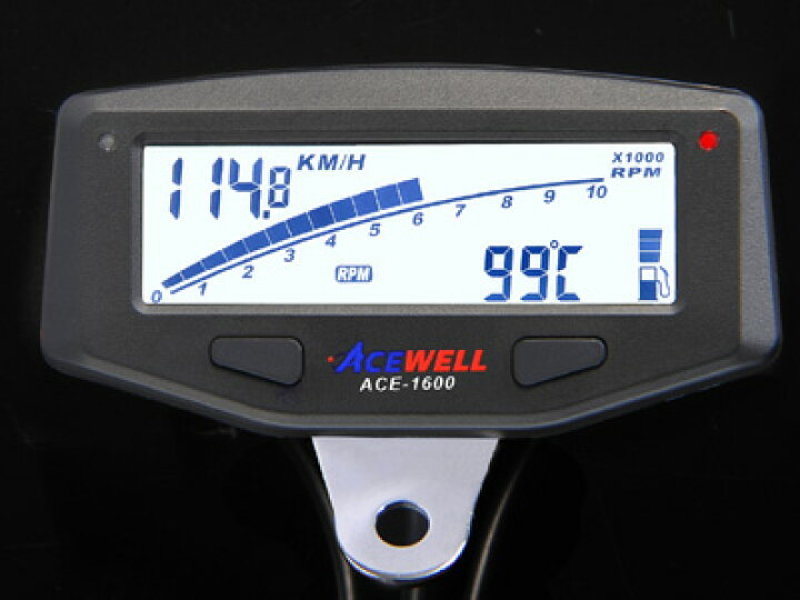 楽天市場】ACE-1600 四角多機能デジタルメーター ACEWELL（エースウェル） : バイク用品・パーツのゼロカスタム