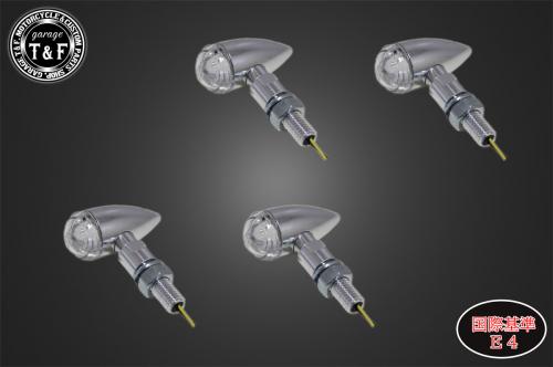 超小型砲弾ウィンカー（LED）ポリッシュ クリアーレンズ仕様KIT ステーD ガレージT＆F 新作通販