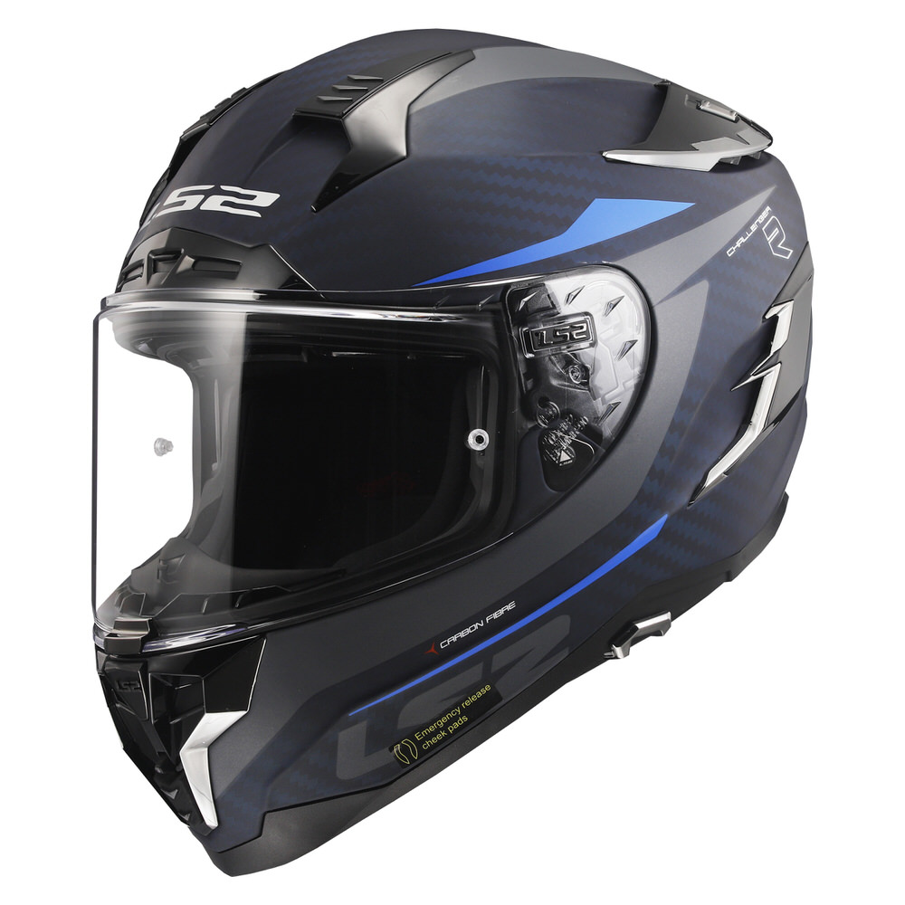 CHALLENGER C GT フルフェイスヘルメット マットカーボンブルー Lサイズ LS2（エルエス2） 【76%OFF!】
