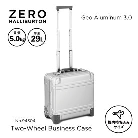 【安心の公式ストア】 スーツケース メンズ 機内持ち込み 2輪 ゼロハリバートン アルミ ビジトロ ZERO HALLIBURTON Geo Aluminum 3.0 TR Two-Wheel Business Case 29L (17inch) シルバー 94304