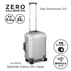 【安心の公式ストア】 スーツケース メンズ 機内持ち込み アルミ ゼロハリバートン ZERO HALLIBURTON Geo Aluminum 3.0 TR Spinner Carry-On 31L (19inch) シルバー 94306