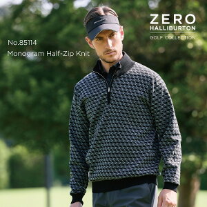 yŠXgAz[no[gSt ZERO HALLIBURTON GOLF | ZHG-M5A4b | Monogram Half-Zip Knit H~ YEFA StEFA n[tWbvjbg 85114