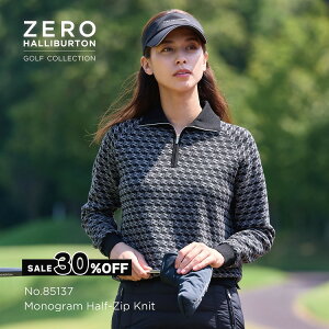 �y���S�̌����X�g�A�z�Z�[��30%�I�t �[���n���o�[�g���S���t ZERO HALLIBURTON GOLF | ZHG-W5A4b | Monogram Half-Zip Knit �H�~ ���f�B�[�X�E�F�A �S���t�E�F�A ���m�O�����n�[�t�W�b�v�j�b�g 85137