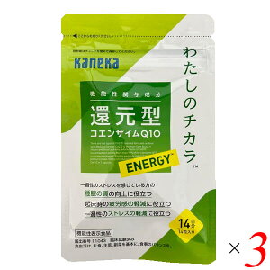 カネカ 還元型コエンザイムQ10 わたしのチカラ ENERGY 30粒 3個セット 機能性表示食品 送料無料