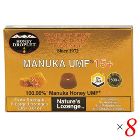 マヌカハニー キャンディ のど飴 ハニードロップレット マヌカハニーUMF15+（のど飴）18g/6粒 8個セット ハニージャパン