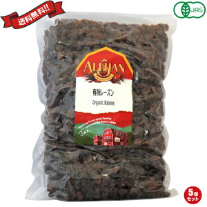 レーズン 砂糖不使用 アリサン 有機レーズン 1kg 5袋セット