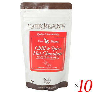 【10/30(木)限定!楽天カードでポイント8倍!】ホットチョコレート 唐辛子 ジンジャー チリ&スパイス ホットチョコレート 150g 10個セット フェアビーンズ