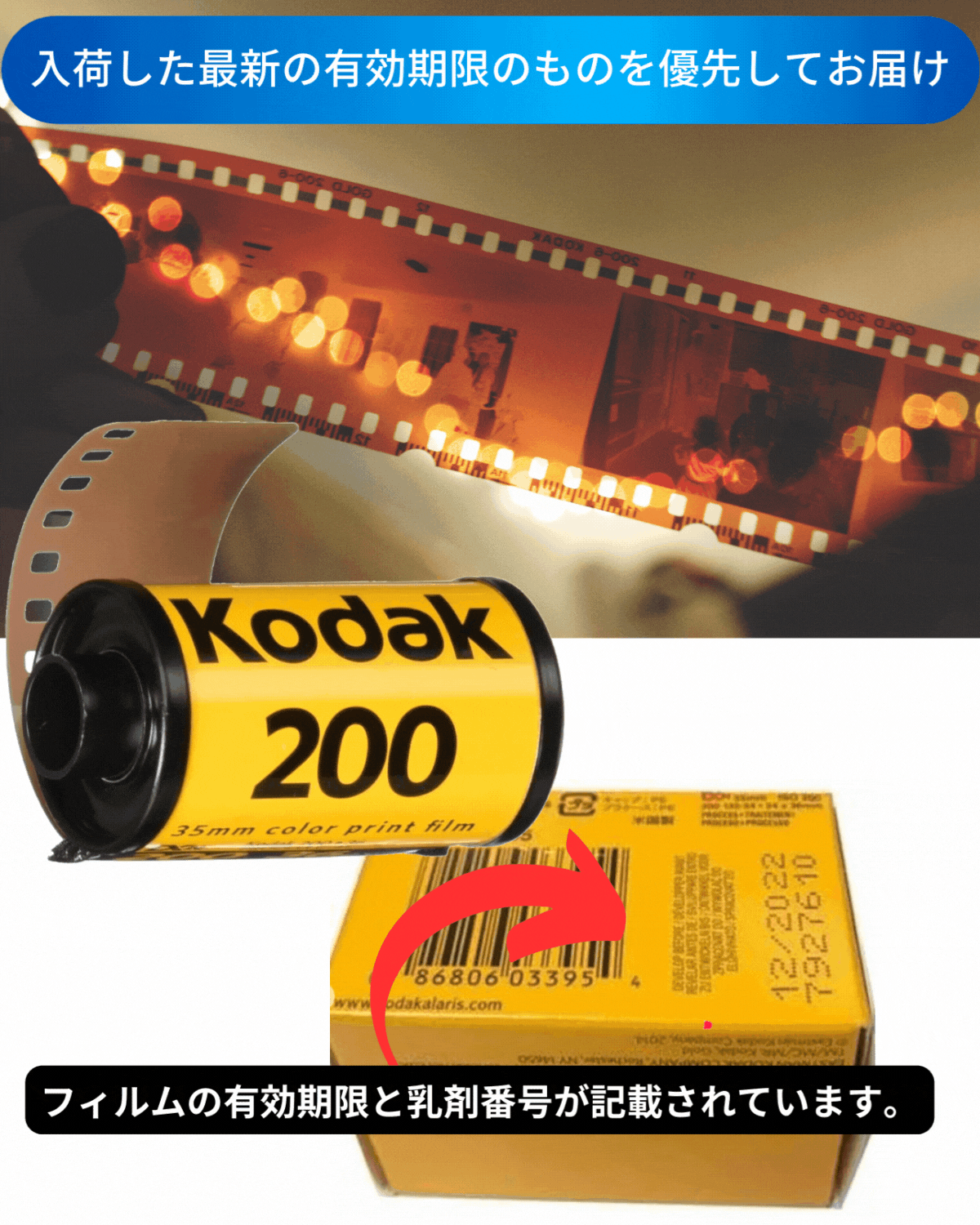楽天市場】Kodak カラーネガフィルム GOLD 200 35mm 24枚撮 3本