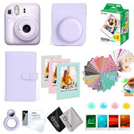 ［ギフトBOX 10点セット］ 富士フイルム チェキ instax mini12 本体 フィルム20枚 カメラケース［ライラ…