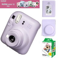 富士フイルム チェキ instax mini12 本体 フィルム20枚 カメラケース［3点セット ライラックパープル ］…
