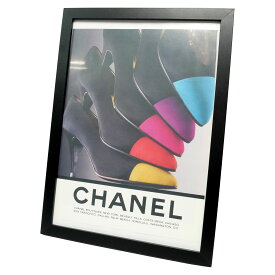 【中古】【非常に良い】 CHANEL シャネル ヒール 靴 アートパネル アートボード アートポスター ヴィンテージポスター 昔の広告 カラフル 虹色 オシャレ インテリア レトロ アンティーク調 額縁 A4サイズ