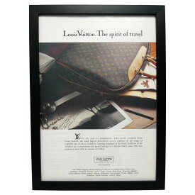 【中古】【非常に良い】 LOUIS VUITTON ルイヴィトン アートパネル アートボード アートポスター ヴィンテージポスター 昔の広告 インテリア レトロ アンティーク調 額縁 A4サイズ