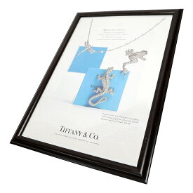 【中古】【非常に良い】 Tiffany＆Co. ティファニー ネックレス ブローチ アートパネル アートボード アートポスター ヴィンテージポスター 昔の広告 オシャレ インテリア レトロ アンティーク調 額縁 A4サイズ