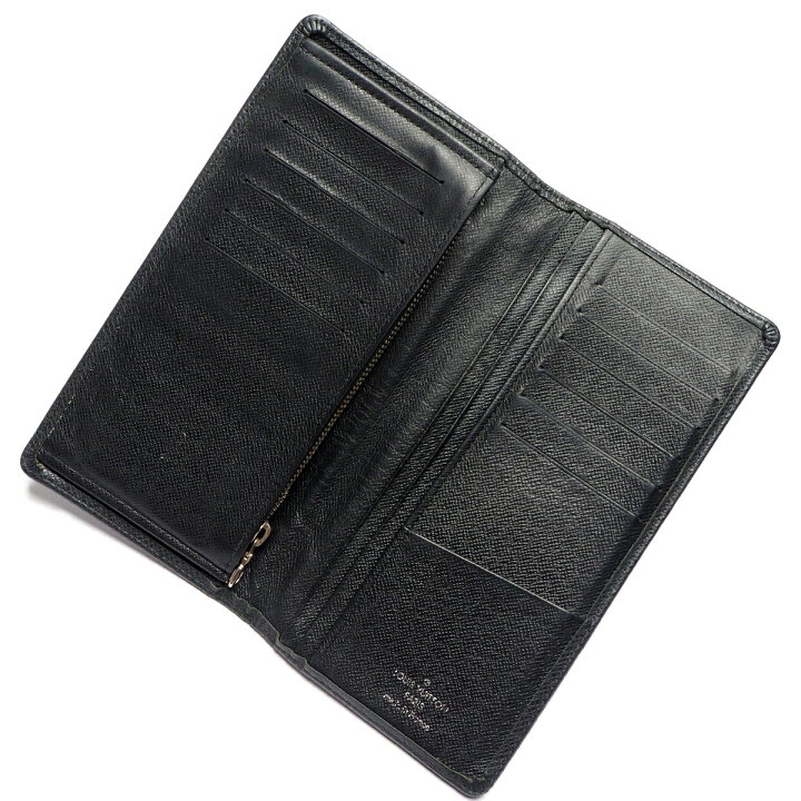 楽天市場 中古 可 Louis Vuitton ルイヴィトン タイガ ポルトフォイユブラザ 財布 長財布 二つ折り財布 メンズ 紳士用 シンプル 無地 タイガレザー アルドワーズ ブラック M Zerosix