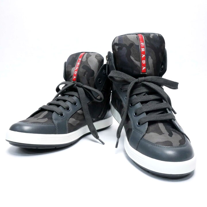 楽天市場】【中古】【非常に良い】 PRADA プラダ ハイカットスニーカー  