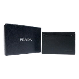 【中古】【非常に良い】 PRADA プラダ ヴィッテロ 名刺入れ カードケース パスケース メンズ 紳士用 ブランドロゴ シンプル ヴィッテロレザー ブラック 2M0208