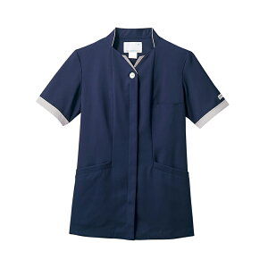 住商 モンブラン ナースジャケット半袖ネイビー/ライトグレー PP302-91 SS S M L LL 3L 4L 5L 6L 7L 8L 9L 春夏対応 montblanc 吸汗速乾 防汚 チームウェア ナース ドクター 医療 クリニック 介護 白衣 制