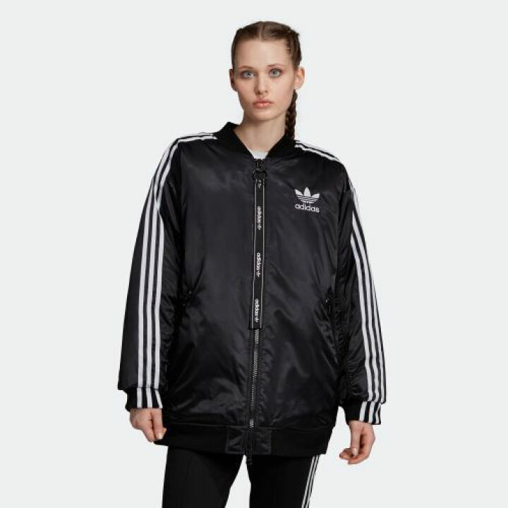 楽天市場 アディダス オリジナルス Adidas Originals アデイダス 大きいサイズまで ボンバージャケット 中綿ジャケット 中綿 ジャケット アウター レディース ロングボンバージャケット パデッドジャケット レディースアウタージャケット オーバーサイズ Ed7600 Long