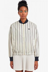 tbhy[ {o[WPbg u] WPbg fB[X ʋΒʊw WOMEN STRIPED BATWING BOMBER JACKET J1105 129 SNOW WHITE