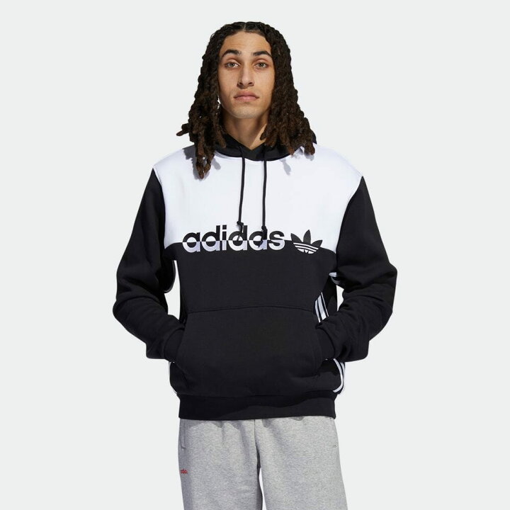 楽天市場 アディダスオリジナルス Adidas Originals 大きいサイズまで スプリットパーカー フーディー H Split Hoodie Black White ゼロ ゼロ エイト