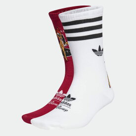 アディダスオリジナルス ディズニー クルーソックス 2足組 靴下 ユニセックス HI3383 ADIDAS x DISNEY CREW SOCKS 2 PAIRS WHITE × LEGACY BURGUNDY