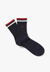 フレッドペリー FRED PERRY ショートソックス 靴下 通勤 通学 メンズ レディース F19805 471 MENS WOMEN TIPPED SHORT SOCKS NAVY