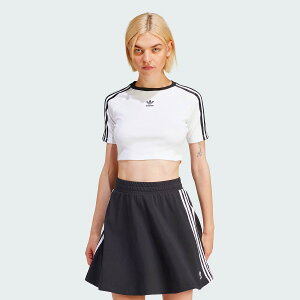 �A�f�B�_�X�I���W�i���X adidas Originals �X���[�X�g���C�v�X �����x�r�[T�V���c �X�g���[�g�t�@�b�V���� ���f�B�[�X KNZ20 IP0662 WOMEN THREE STRIPES SHORT SLEEVE BABY T�]SHIRT WHITE