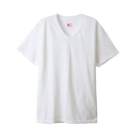 ヘインズ 大きいサイズ【2枚組】ビジカジ魂 VネックTシャツ HM1ER702K 010 2P V NECK T‐SHIRT WHITE