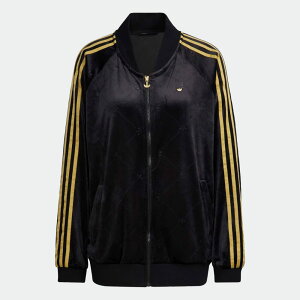 AfB_XIWiX adidas Originals mO G{XHxxbg WPbg gbNgbv W[W fB[X H18020 WOMEN MONOGRAM EMBOSSED VELVET TRACK TOP JERSEY BLACK