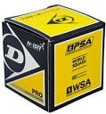 スカッシュボールDUNLOP PROダブルイエロードットJSA公認ボール