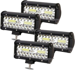 ���[�N���C�g 120W LED ��Ɠ� ���p30�x�^�C�v 40�ALED 7�C���` �ԊO�� �_�Ƌ@�B 12V 24V���p �ėp �h���E�h�o�E�ϐk�E������ �z���C�g 6000K 12000LM 4�� (120W x4��)