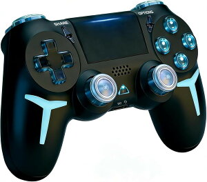 ps4�R���g���[���[ pc �v�V���f�� �Q�[���p�b�h 6���W���C���Z���T�[ ��d�U�� �������{�^�� Bluetoooth ����/�L������ڑ� �x���Ȃ� (�u���b�N)