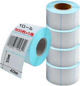 ���M���x���V�[�� 40x30mm 5�� �T�[�}�����x�� �o�[�R�[�h ���M�����[�� QR�R�[�h �X�e�b�J�[ ��� �� (�z���C�g, 40mmx30mm)