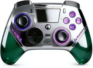 pc �R���g���[���[ ps4�R���g���[���[ �v�V�ŁE�A�b�v�f�[�g �Q�[���p�b�h Turbo�A�ˋ@�\ 6���W���C���Z���T�[ 1000Hz�|�[�����O���[�g RGB���C�g �������{�^�� (�O���[��)