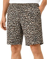 エンプティオ レオパード 柄入り ハーフパンツ 膝上 ヒョウ柄 ショートパンツ 夏物 涼しい 短パン ウエス…