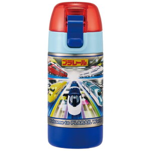 スケーター(Skater) 子供にやさしい 軽量 水筒 ステンレス 一層 マグボトル 常温用 350ml 子供用 ワンプッシュ 直飲み プラレール SSSC4D-A