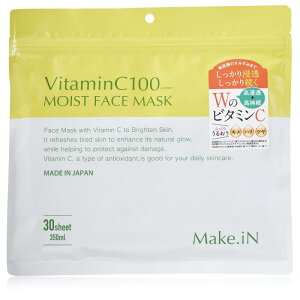 Make.iN Vitamin C 100 MOIST FACE MASK 30 r^~C CXg tFCX}XN pbN { ێ 邨 XLPA (1)