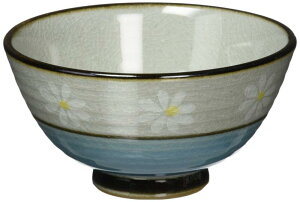 西海陶器(Saikaitoki)波佐見焼 お茶碗 飯碗 花化粧柄 青色 日本製 60118