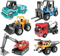 ショベルカー 車 働く車 おもちゃ ミニカー 砂場 プレゼント 6個セット 対象年齢6歳以上 (カラフル)