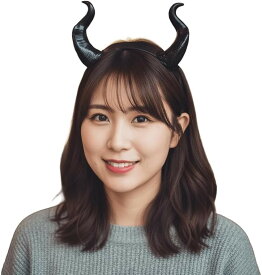 カチューシャ サキュバス 角 悪魔 悪魔の角 コスプレ デビル 小悪魔 ツノ かわいい ハロウィン (ブラック)