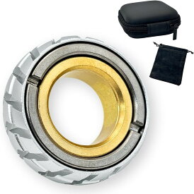フィジェットリング フィジェットスライダー フィジェットトイ edc おもちゃ 指輪 手遊び 暇つぶし (シルバー)