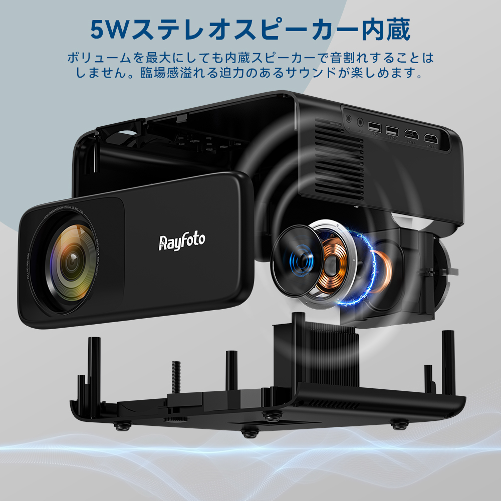 楽天市場】Rayfoto WiFi プロジェクター 小型 10000lm Bluetooth5.1 4K 
