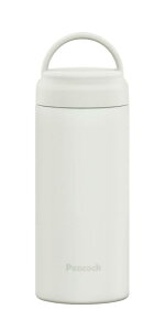 【持ち運び便利なハンドル付き】ピーコック魔法瓶 スクリューマグボトル ホワイト 350ml 水筒 魔法瓶 保温 保冷 まほうびん 持ち手 軽量 タンブラー コーヒー マグ 洗いやすい マグボトル AKZ