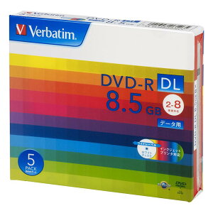 Verbatim �o�[�x�C�^�� 1��L�^�p DVD-R DL 8.5GB 5�� �z���C�g�v�����^�u�� �Ж�2�w 2-8�{�� DHR85HP5V1
