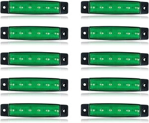 �݊��i �T�C�h�}�[�J�[ led 12v 24v ���p 6�A �}�[�J�[�����v �g���b�N �_�E�����C�g �Ɩ� 10�Z�b�g (�O���[��)