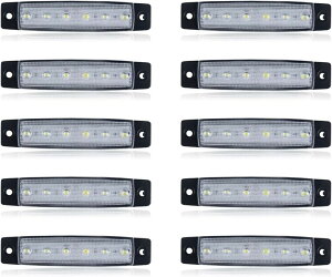 �T�C�h�}�[�J�[ led 12v 24v ���p 6�A �}�[�J�[�����v �g���b�N �_�E�����C�g �Ɩ� 10�Z�b�g (�z���C�g)