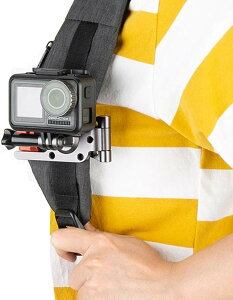 �݊��i�o�b�N�p�b�N�N���b�v�}�E���g �N�����v ���j�o�[�T���N�����v �����\ GoPro Hero 10/9/8/7/6/5 AKASO Brave 8/7/6/4�p SJCAM Xiaomi Yi�X�|�[�c�J�����p �\338 (�u���b�N)