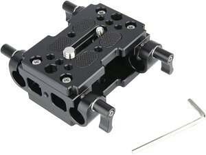 �݊��i�ėp�x�[�X�v���[�g 15mm���b�h�N�����v�t�� 2�Z�b�g 1/4��3/8�C���`�l�W���t�� ���b�h�T�|�[�gDSLR ���� DSLR���M���O�P�[�W�p